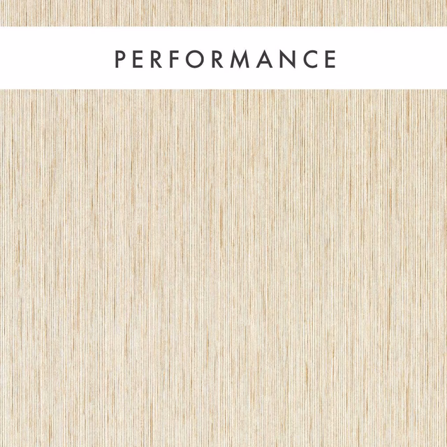 Warm sandy-beige wallpaper with fine vertical striations and subtle woven texture