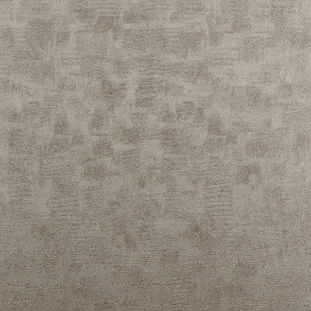 Muted pewter-grey wallpaper with distressed blocks and fine horizontal striations