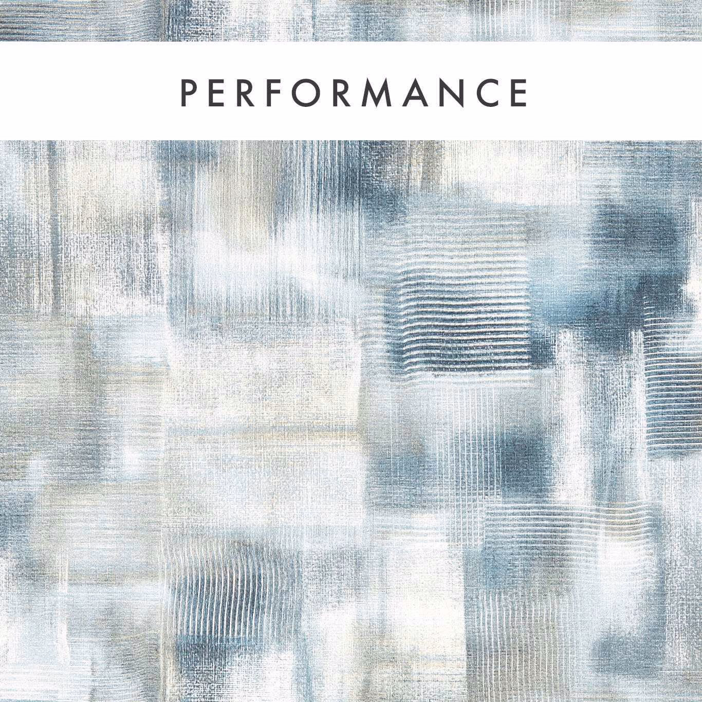 Pale blue-grey wallpaper with white painterly blocks and deep blue linear accents