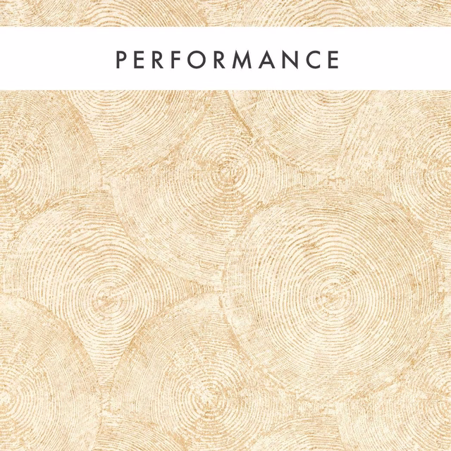 Warm Sahara wallpaper with cream woodgrain rings and softly varied sand shading