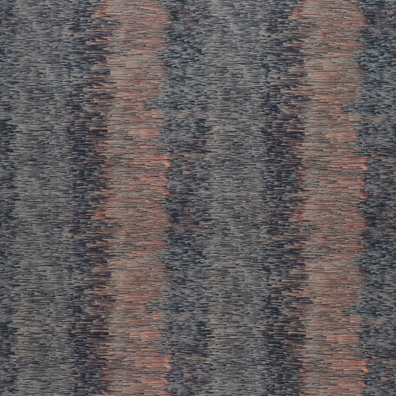 Charcoal woven ground with vertical blush ombré bands and slubby horizontal texture