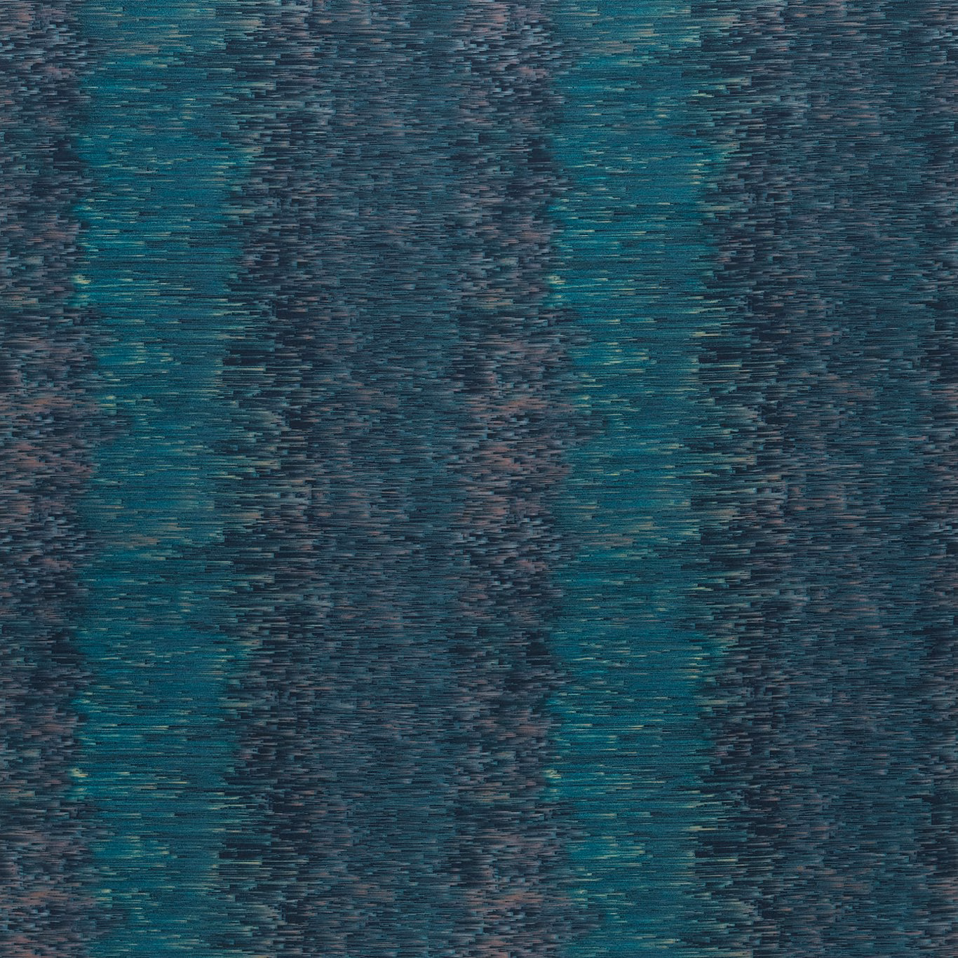 Deep teal woven ombré with charcoal vertical bands and flickering horizontal texture