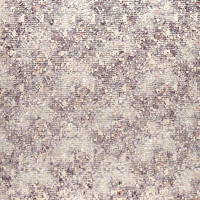 Pale blush upholstery textile with mauve flecks and dense mottled loop texture