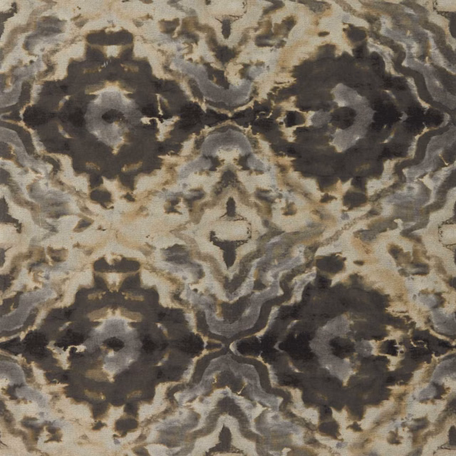 Charcoal and taupe mirrored abstract motif with softly mottled mineral texture
