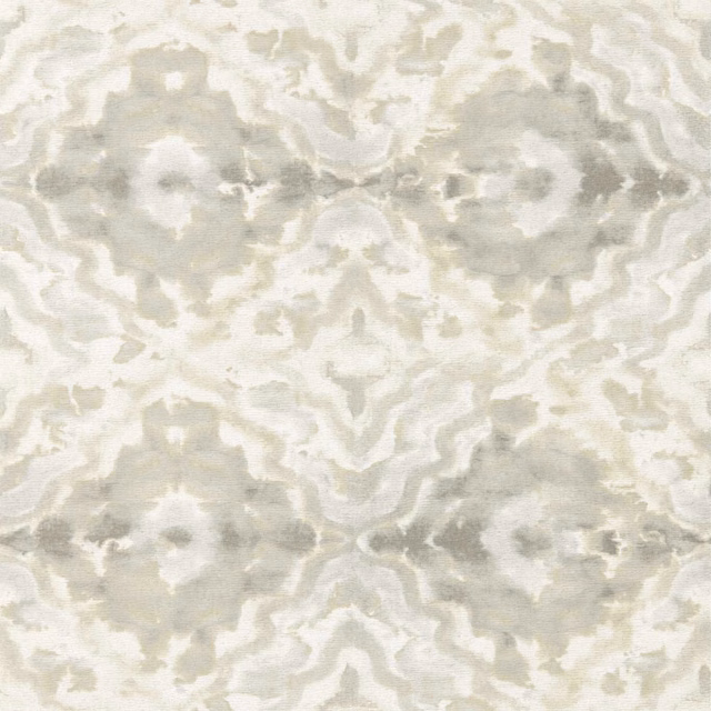 Ivory wallpaper with softly mirrored grey organic shapes and a subtly mottled surface