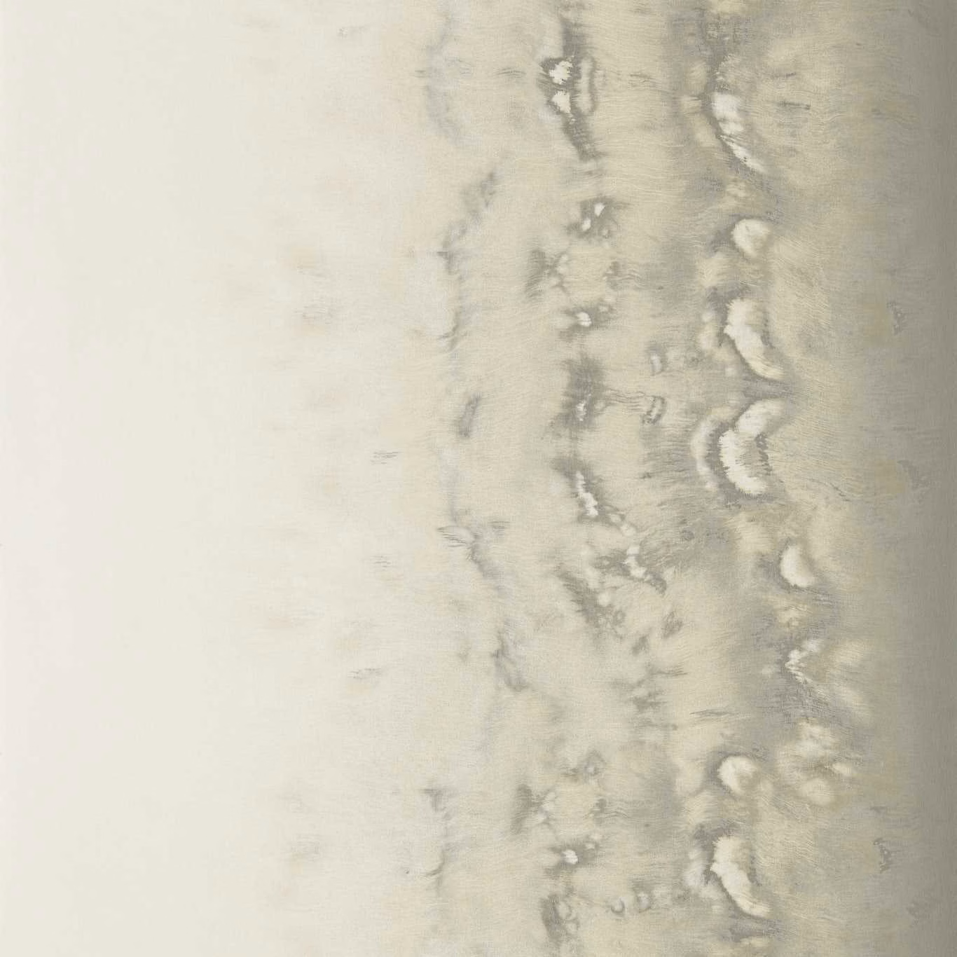 Pearl grey and ivory abstract vertical wallpaper with smoky marbled bands
