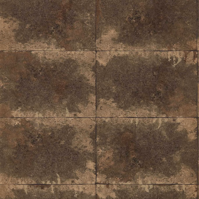 Mottled bronze-brown wallpaper with cloudy distressed blocks and dark grid lines