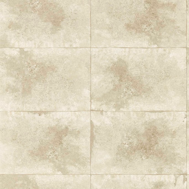 Champagne cream wallpaper with cloudy blush mineral mottling and subtle square panel lines
