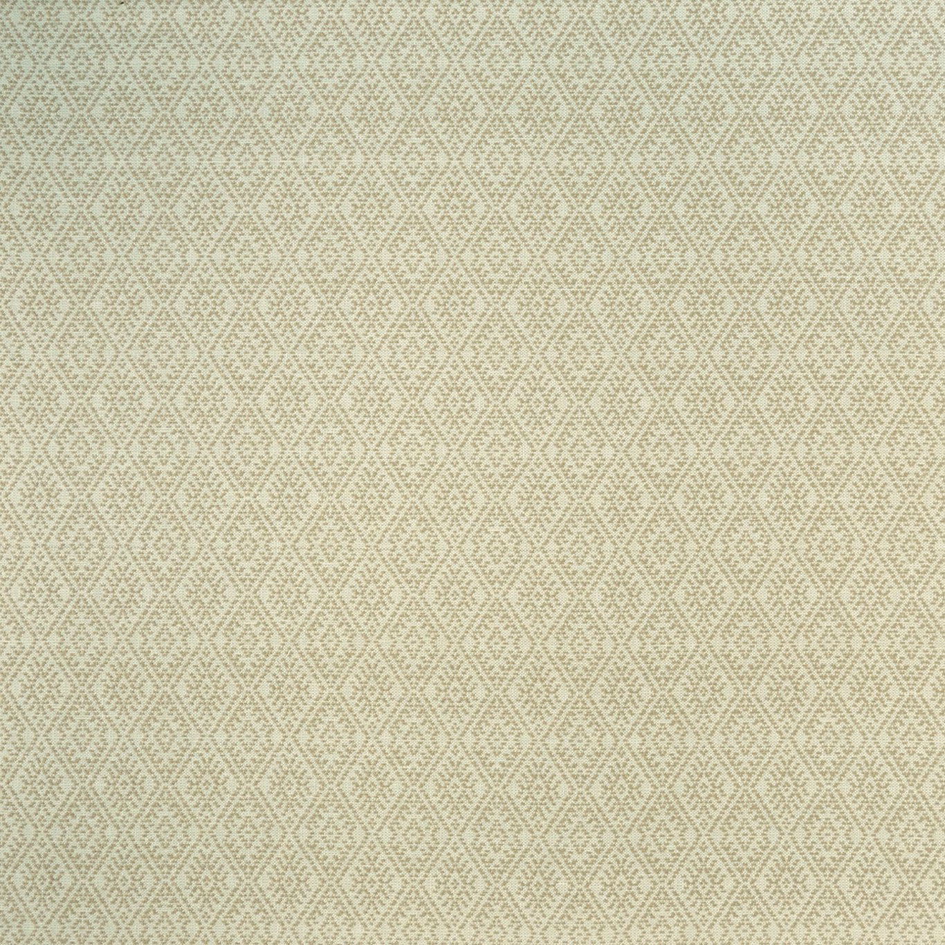 Pale natural beige woven fabric with fine sage-grey diamond geometry and subtle texture