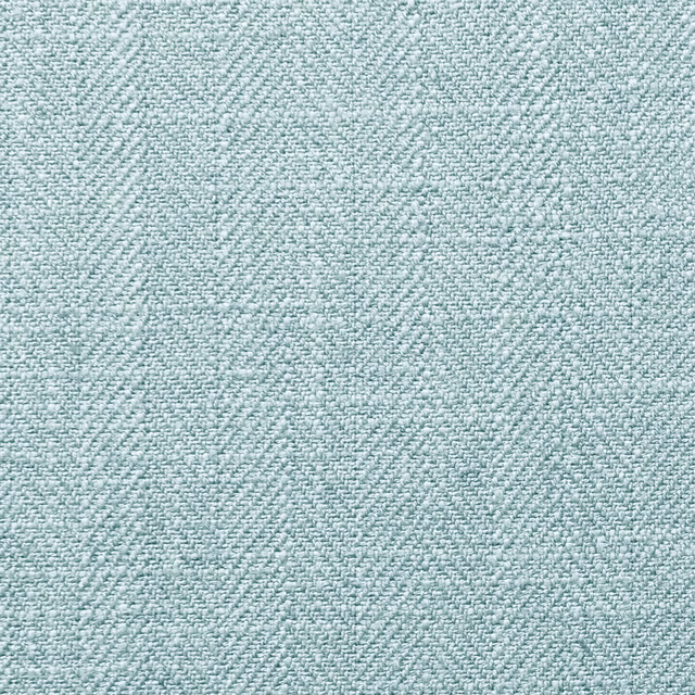Close-up of pale aqua-blue woven upholstery fabric with subtle flecked texture
