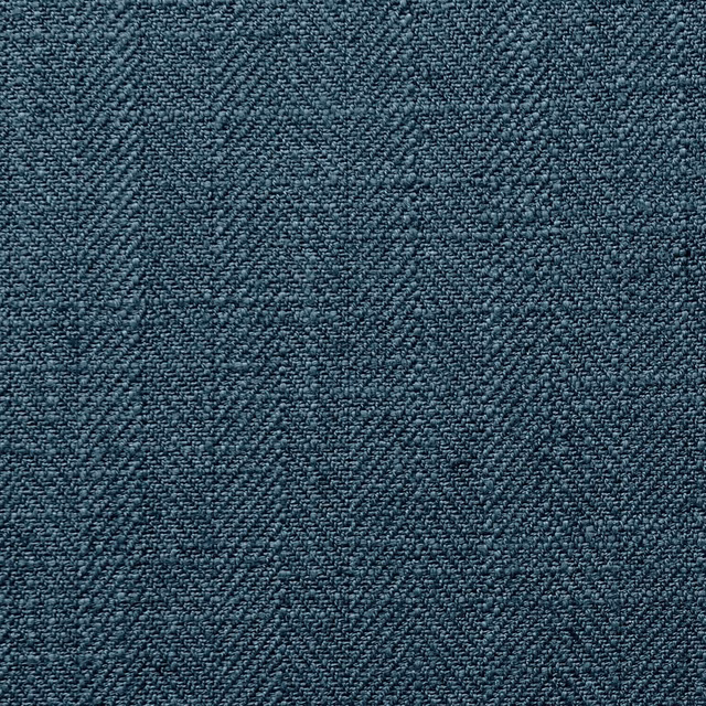 Close-up of deep denim-blue Henley fabric with a fine mottled woven texture