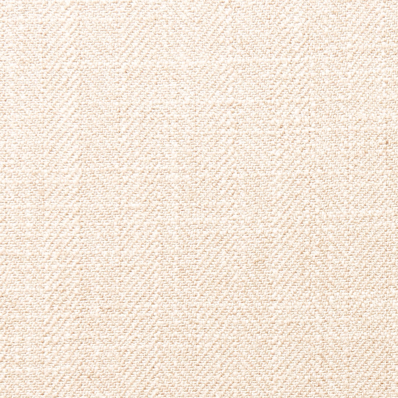 Close-up of warm ivory woven fabric with subtle beige flecks and tactile basket texture