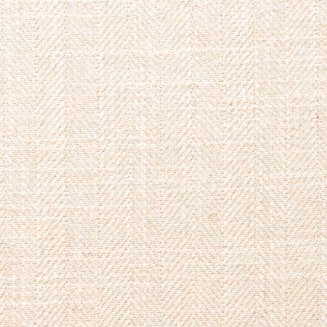 Close-up of warm ivory woven fabric with subtle beige flecks and tactile basket texture