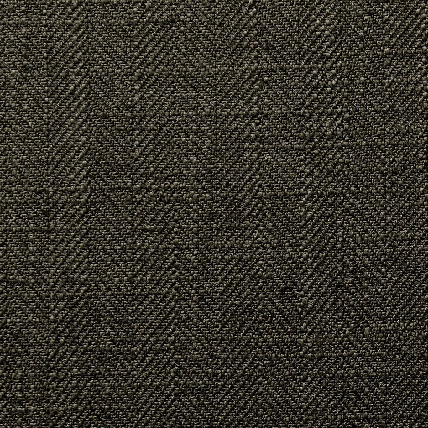 Close-up of dark licorice-black woven fabric with peppered olive-grey texture