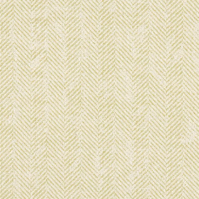 Pale citron yellow upholstery fabric with a textured ivory chevron weave