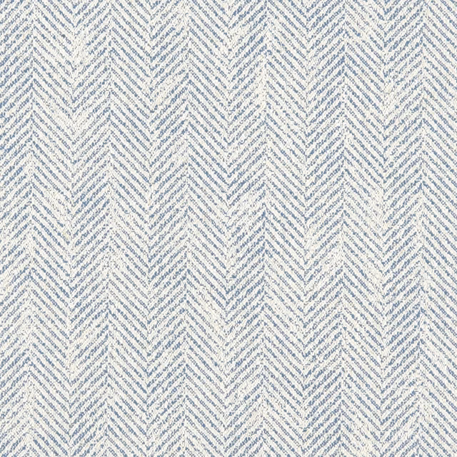 Pale denim-blue and ivory chevron upholstery weave with softly nubby texture