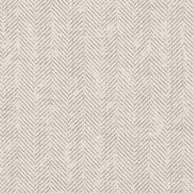 Soft dove-grey woven fabric with pale broken chevron lines and flecked texture
