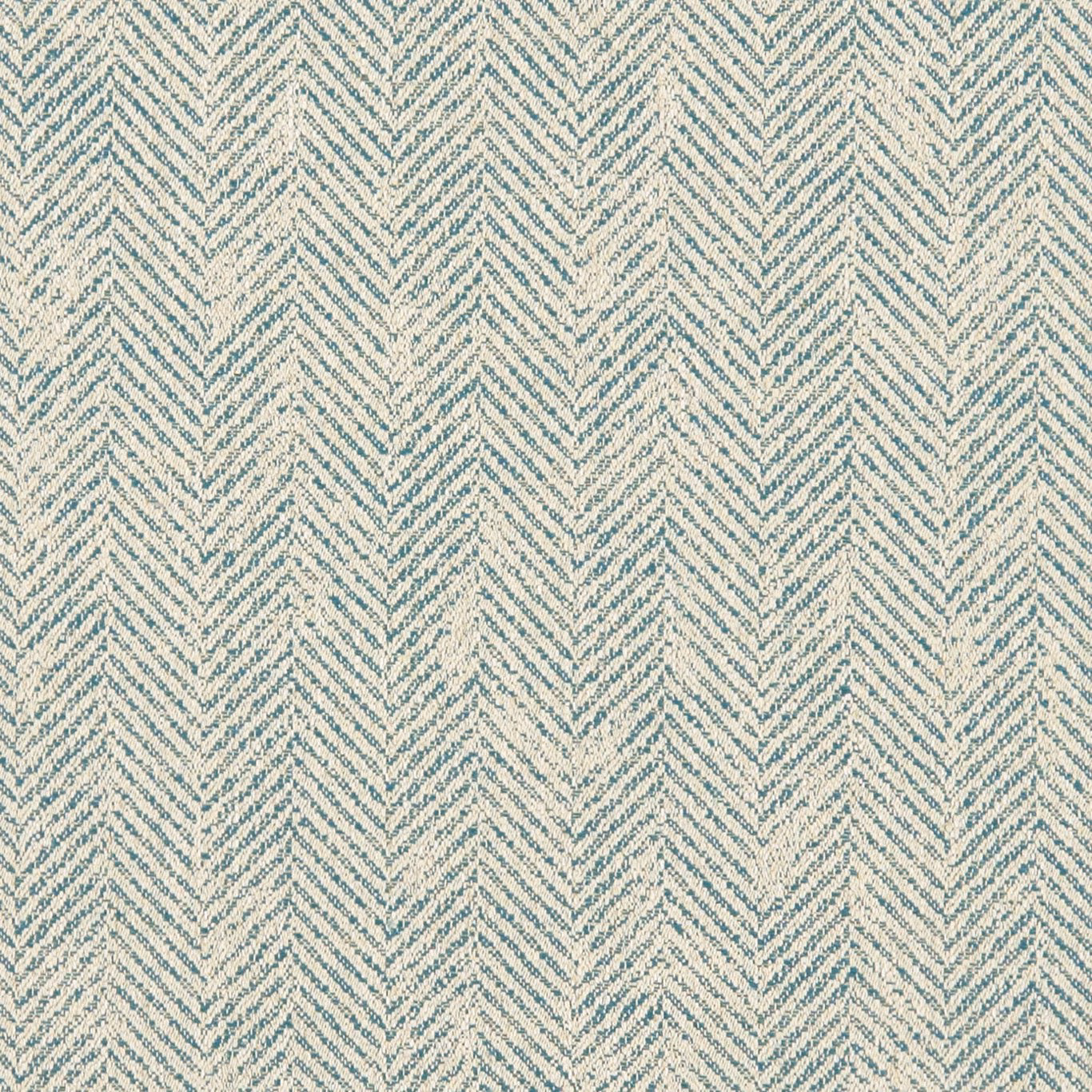 Muted teal and ivory woven chevrons with a softly textured surface