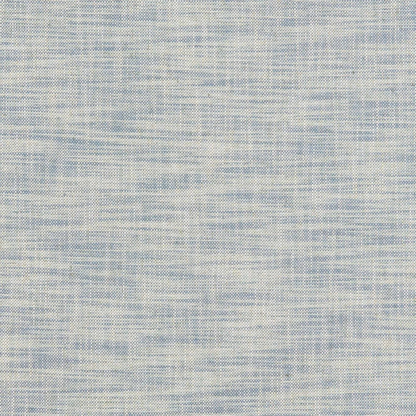 Close-up of pale denim-blue woven textile with grey flecks and horizontal texture
