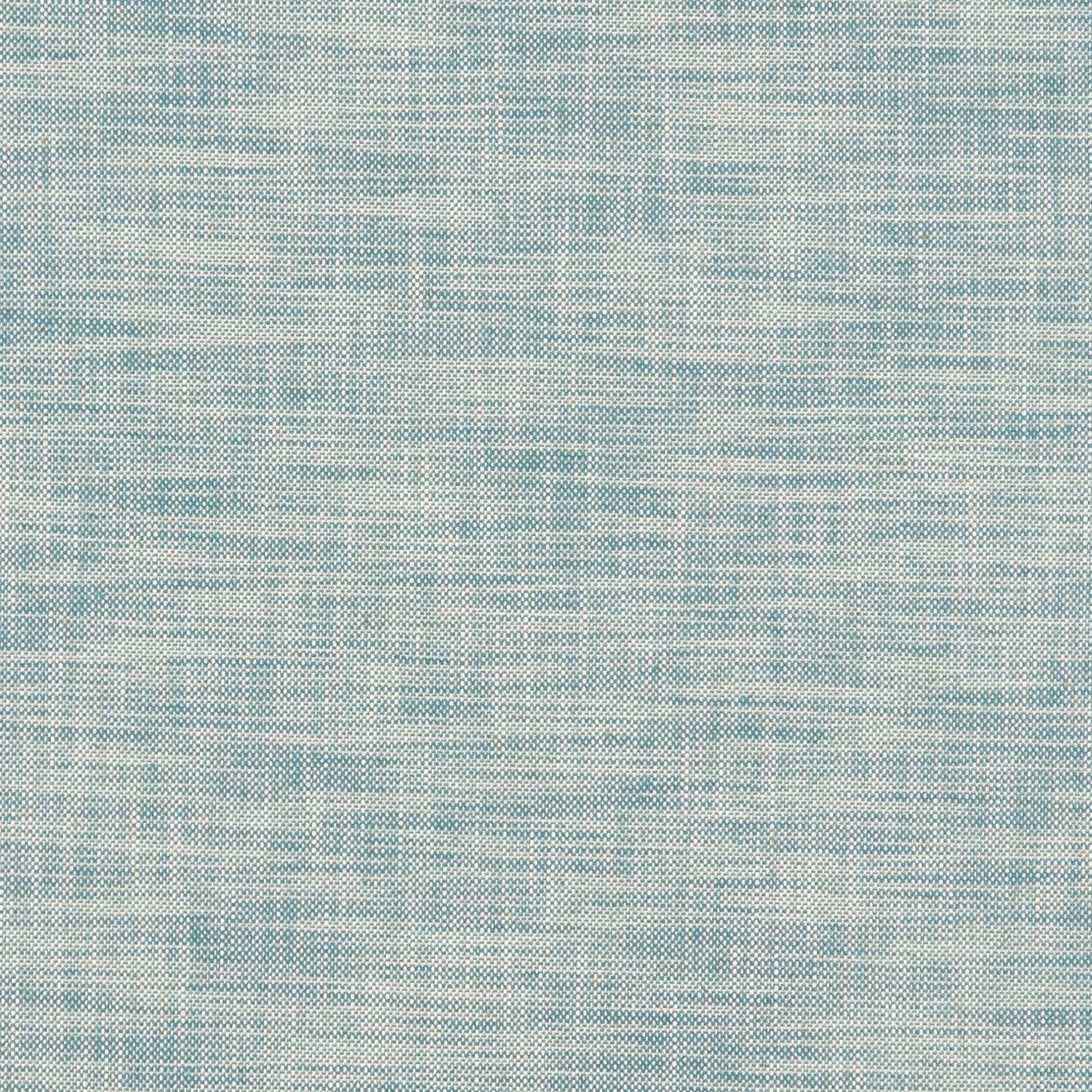 Close-up of muted aqua-teal woven fabric with fine mottled horizontal texture
