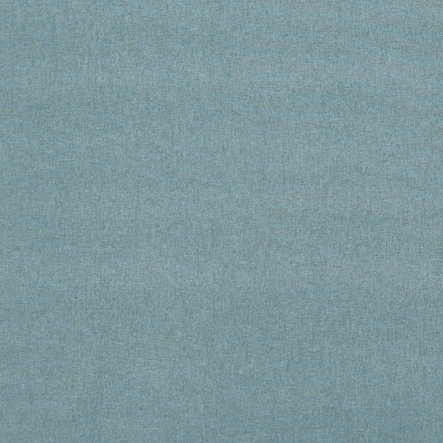 Close-up of muted aqua-blue woven fabric with fine grey mottled texture