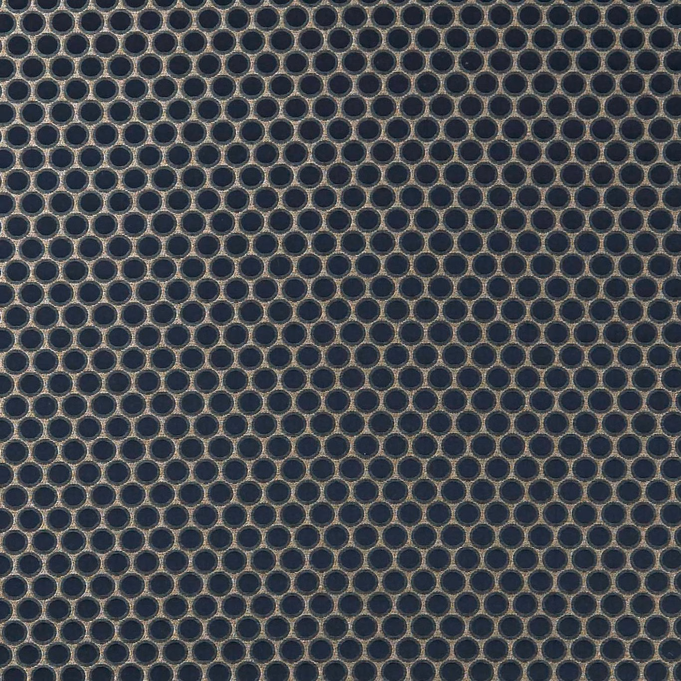 Charcoal woven upholstery with dense bronze-taupe circular rings and textured surface
