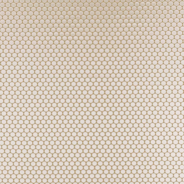Warm ivory textile with a fine taupe honeycomb lattice and woven texture