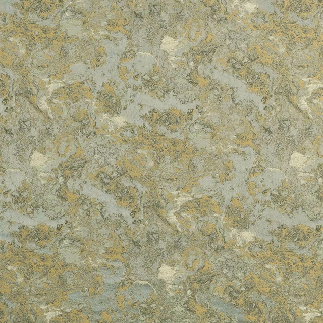 Mineral sage, grey and ochre marbled textile with a softly textured surface