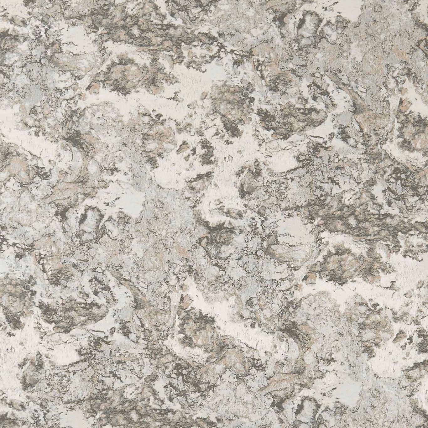 Chalky ivory fabric with cool grey and charcoal abstract marble veining