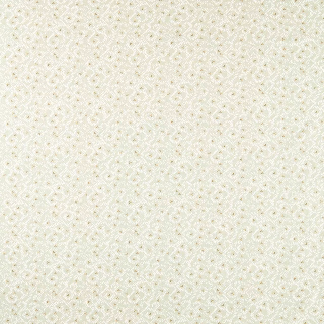 Pale sage fabric with tiny ivory scrolling buta motifs and fine textured surface