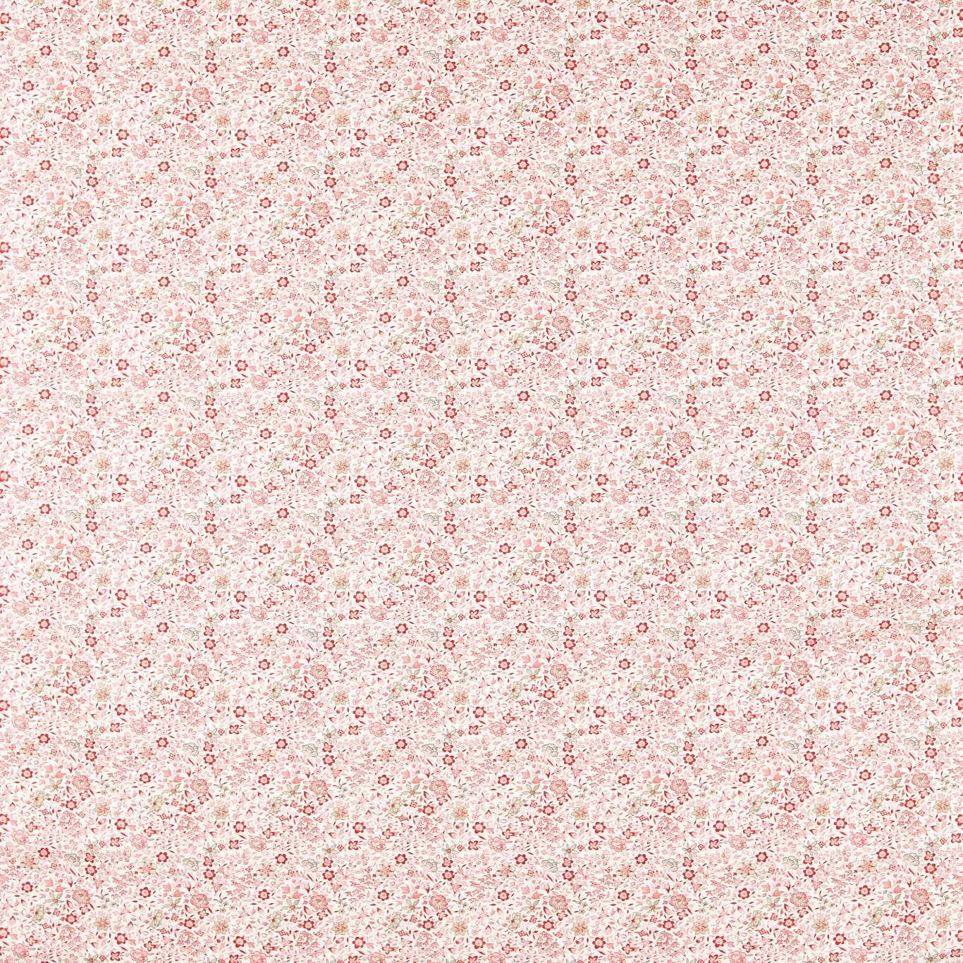 Tiny dusty-rose floral motifs across an ivory-blush woven ground