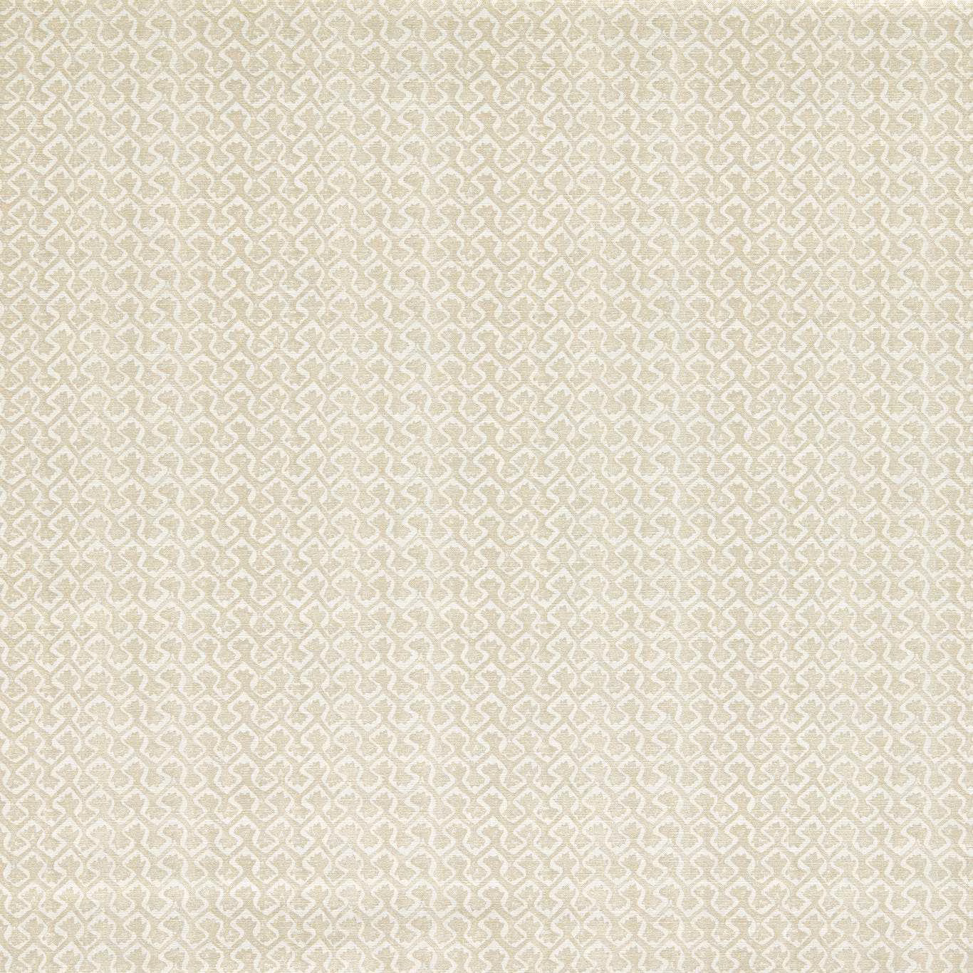 Pale natural beige textile with small interlocking ivory geometric woven motif