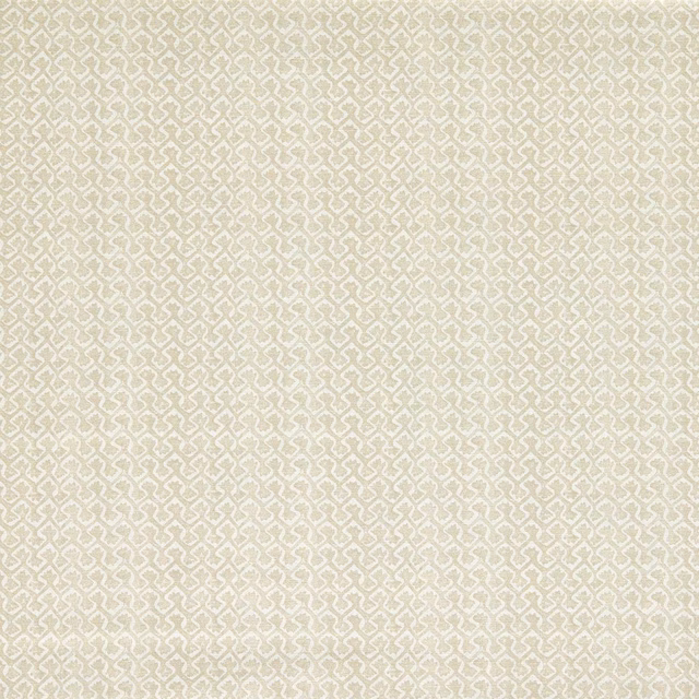 Pale natural beige textile with small interlocking ivory geometric woven motif