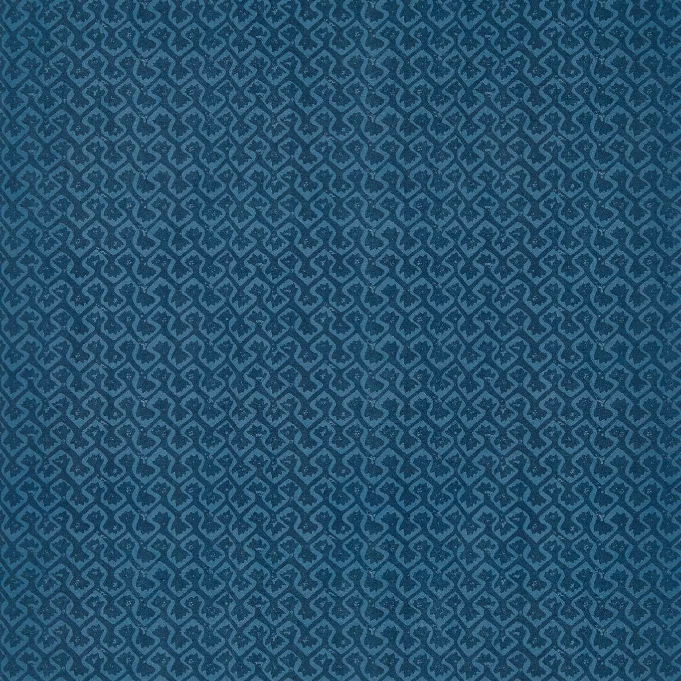 Deep ink-blue wallpaper with a small blue-teal interlocking geometric lattice