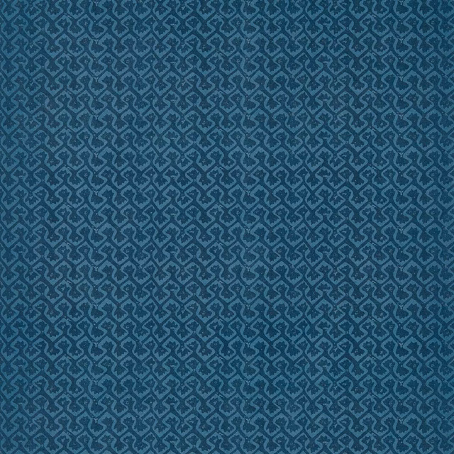 Deep ink-blue wallpaper with a small blue-teal interlocking geometric lattice