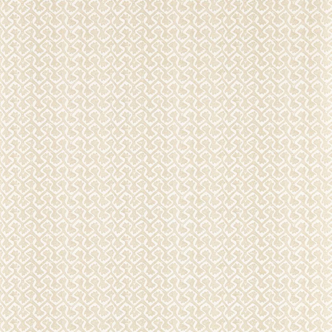Warm ivory wallpaper with a soft taupe angular interlocking geometric motif