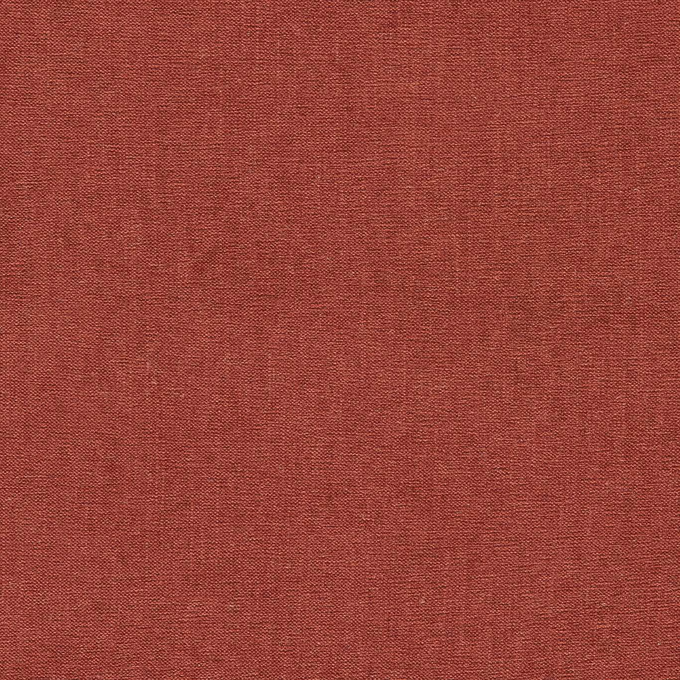 Close-up of warm russet-red chenille with a fine, subtly mottled woven texture