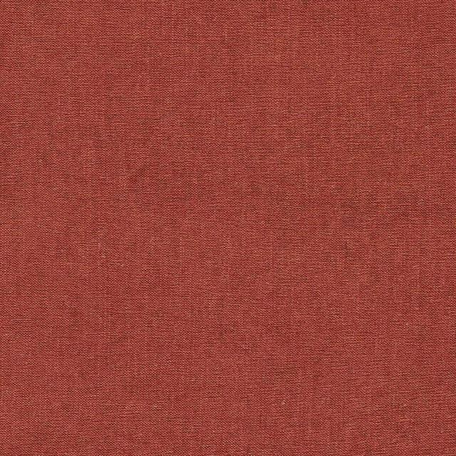 Close-up of warm russet-red chenille with a fine, subtly mottled woven texture