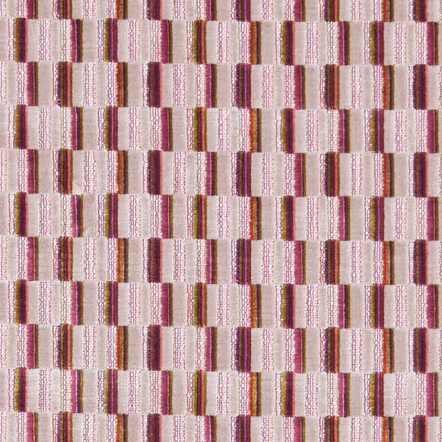Textured Cubis Multi weave with plum, blush, cream, olive and brown rectangular stripes