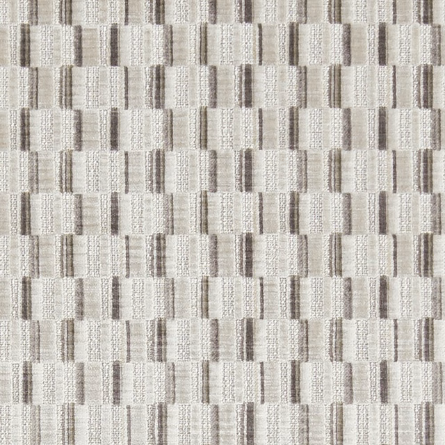Warm ivory Cubis Natural fabric with taupe geometric woven bars and textured blocks