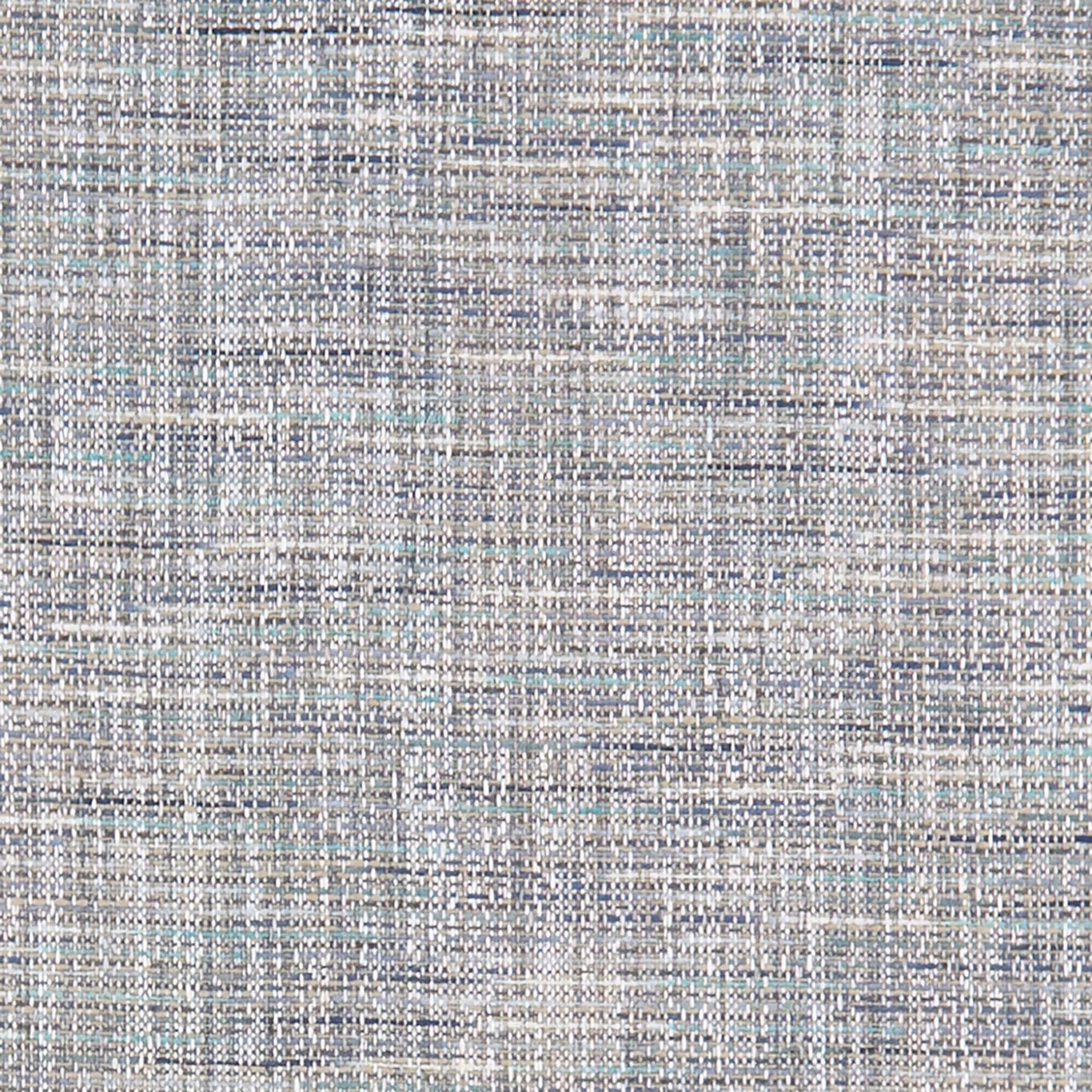 Muted denim blue-grey woven fabric with ivory, aqua and grey flecked texture