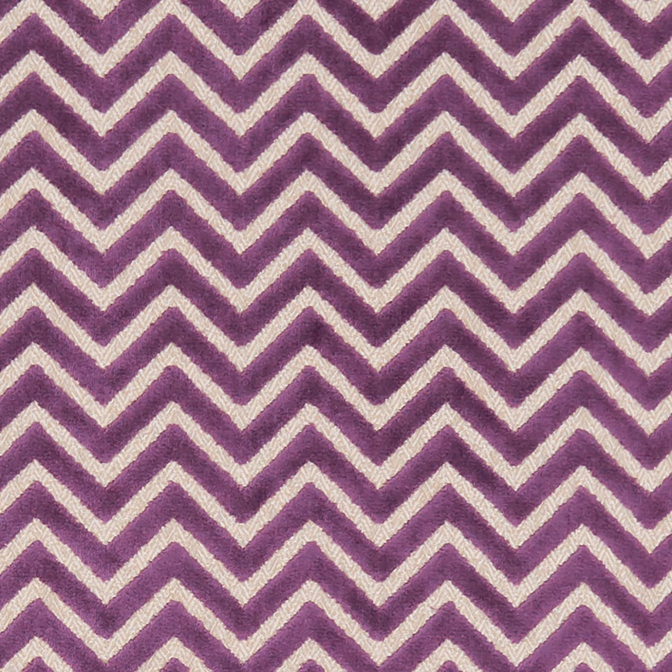 Deep amethyst and cream woven zigzag fabric with a softly nubby texture