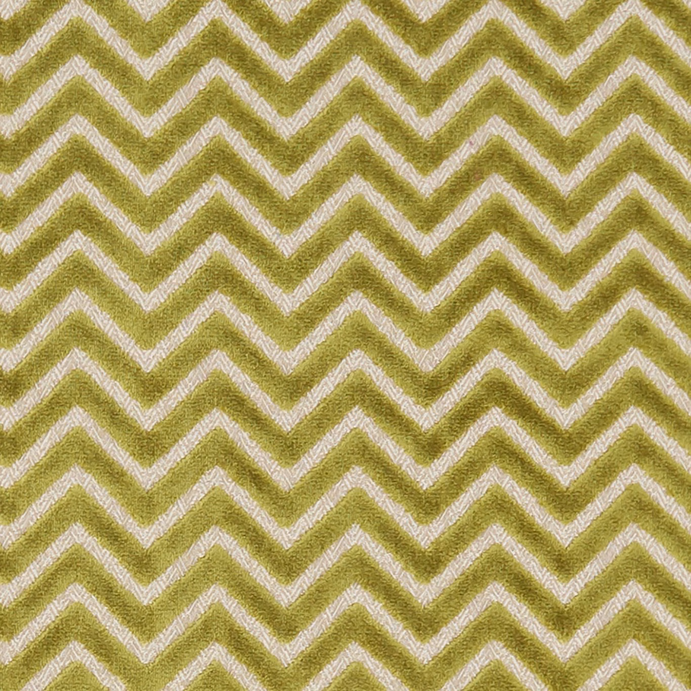 Textured olive-green and pale cream chevron woven fabric with a soft brushed surface