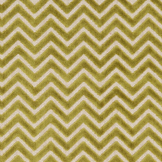 Textured olive-green and pale cream chevron woven fabric with a soft brushed surface