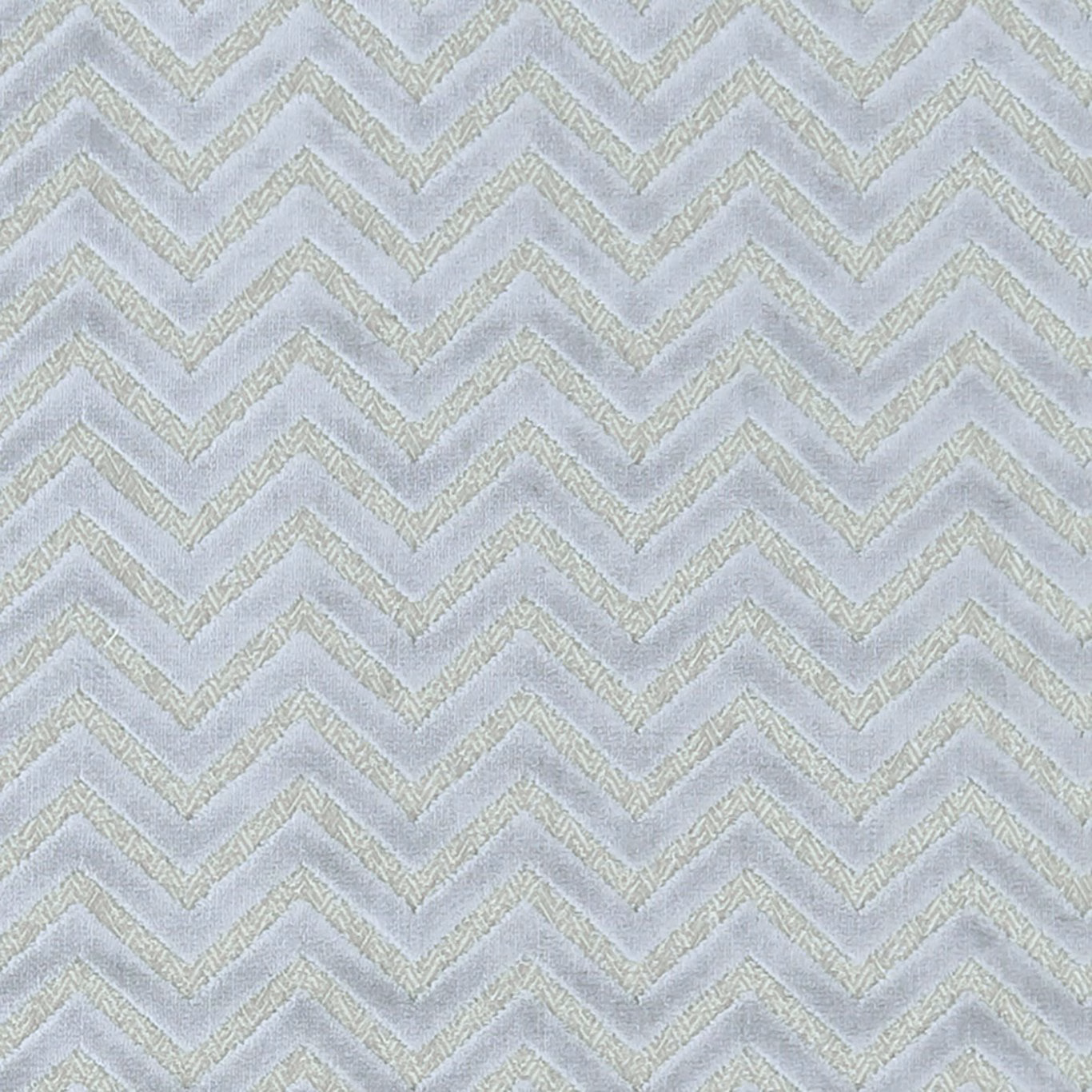 Pale duck-egg blue woven fabric with softly textured repeating chevron stripes