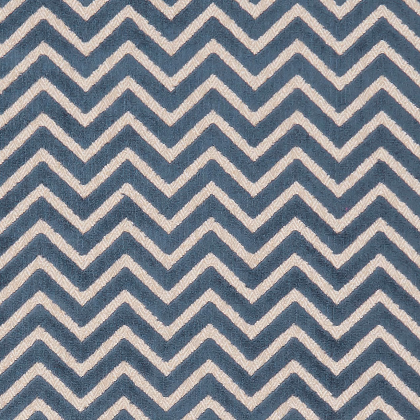 Deep navy woven fabric with repeated ivory chevron zigzags and tactile texture
