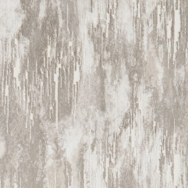 Warm taupe and ivory fabric with distressed vertical striations and a tactile woven surface