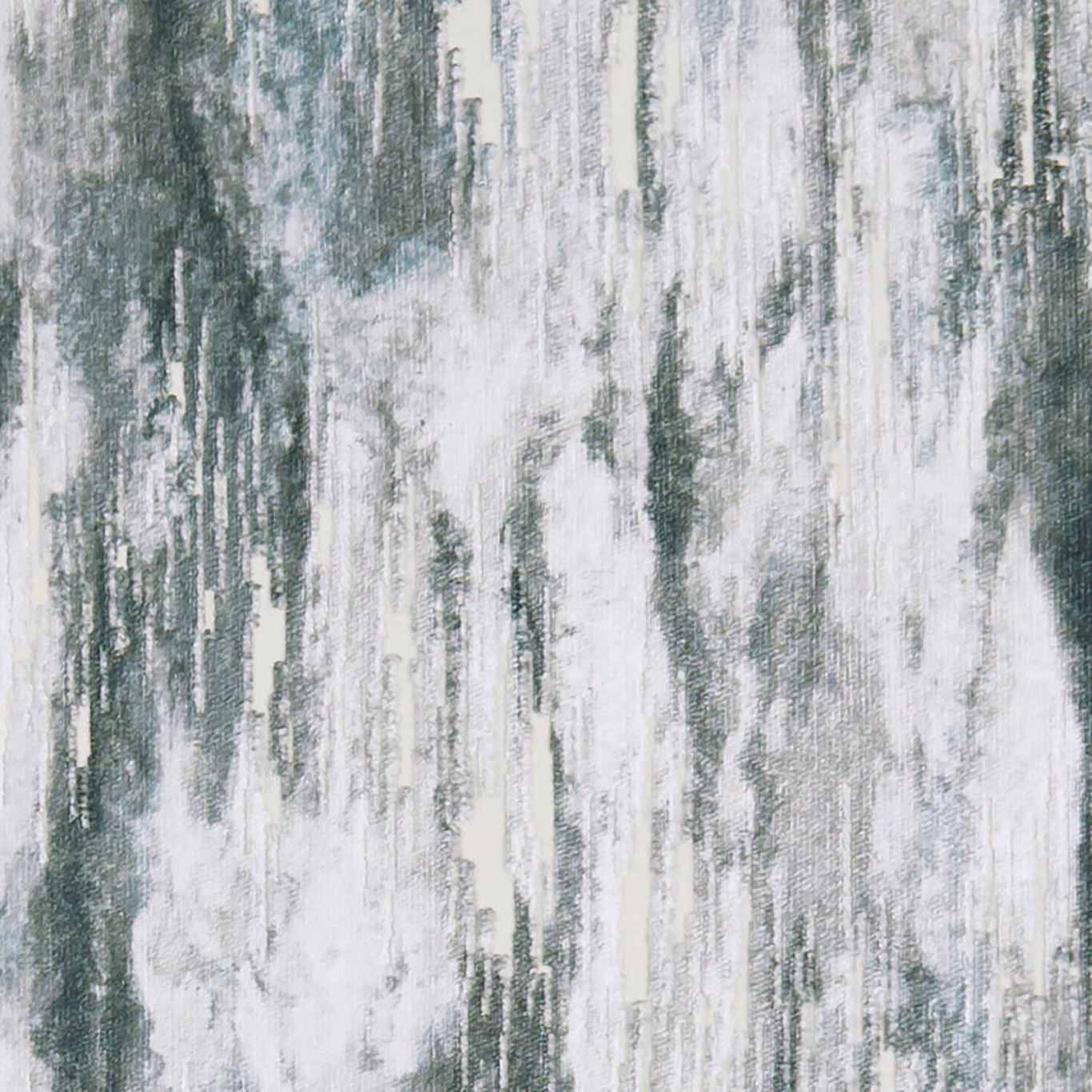 Pale stone fabric with cool grey-green vertical painterly striations and textured weave