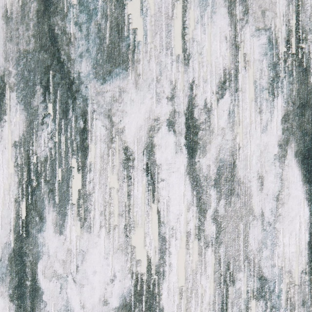 Pale stone fabric with cool grey-green vertical painterly striations and textured weave