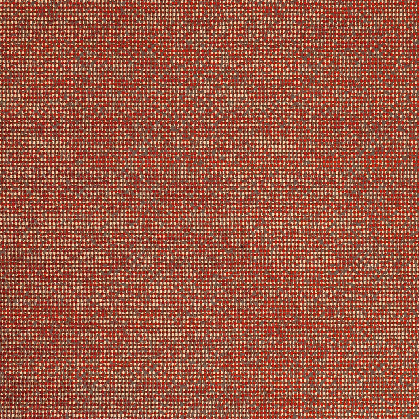 Close-up of warm spice-red woven ground with fine cream and brown flecks